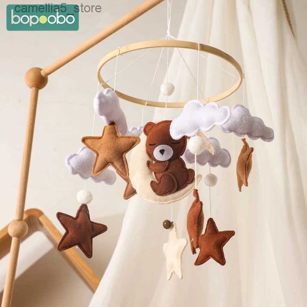 Mobiles # Bébé Hochets Jouet 0-12 Mois Nouveau-Né Lit De Berceau Cloche En Bois Mobile Nuage Pendentif Enfant Hochet Carrousel Lit Enfant Jouet Musical Cadeau Q231017