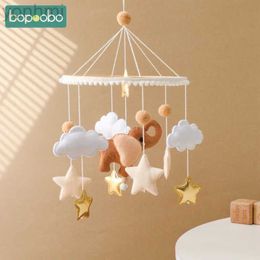 Mobiles # Baby Rattles Toys 0-12 mois Musical Newborn Cartoon Elephant Liced Bed Bell Mobile Toddler Rattles Carrousel for Cots Kids Gift D240426