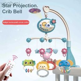Mobiles# Baby Remote Control Bed Bell kan worden vastgelegd met rammelaar 360 graden roterende cartoon hanger projectie met muziekbox entertainment D240426