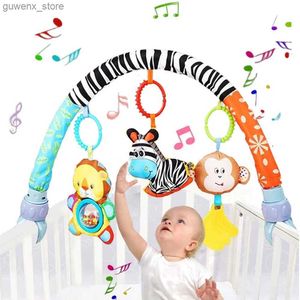 MOBILES# Baby Stroller Arch Toys Auto Seat Bouncer Bar Mobile Bassinet Verstelbaar Baby Hangende speelgoed Fit Crib Bed Feeding Stoel voor pasgeboren Y240412Y240417LM8M