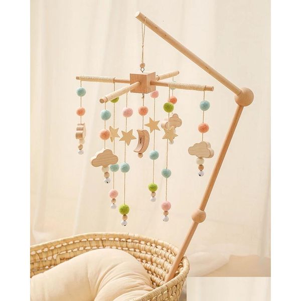 Mobiles Bébé Jouet Lit En Bois Cloche Lune Nuages Hochet Pour Né Develo Accessoires De Bricolage Support De Berceau Supports De Bras Cadeaux 240226 Drop Deliver Dhiuh