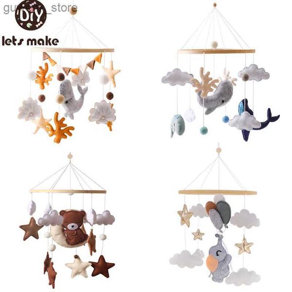 Mobiles # bébé lit en bois cloche dessin animé des animaux océan