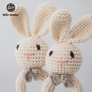 Mobiles Faisons 1 PC Lapin Goutte Crochet Hochet Sucette Bracelet Ensemble De Dentition Bébé Produit Mobile Landau Berceau Anneau Jouets En Bois 231017