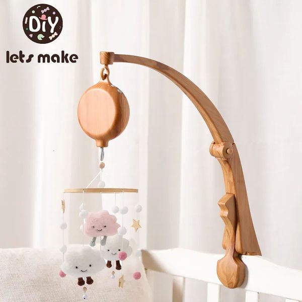 Móviles Let's Make Baby Imitación Cama de madera Soporte de campana Móvil Colgante Sonajeros Percha de juguete Kid Cuna Plástico 231017