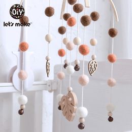 Mobiles# Let'S Make Baby Mobiel Vilten Ballen Pom Windgong Bell Speelgoed Voor Kinderen Wol Fopspeen Wieg Hangende Rammelaar Kinderkamer Decor Baby Speelgoed 230919