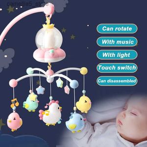 Mobiles # Nouvelle boîte à musique hochets pour enfants jouets pour bébés 0-12 mois Mobile sur le lit cloche jouets éducatifs nouveau-nés veilleuse Rotation hochet Q231017