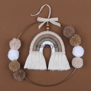 Mobiles # Nordique Macramé Arc-En-Mur Décor pour Chambre Pépinière Bébé Chambre D'enfants Ronde En Métal Tapisserie Corde Tissé Gland Suspendu N84Cvaiduryb