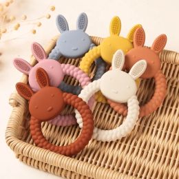 Móviles Rattles Móviles 1 PC Silicona Baby Teether Cartoon Rabbit de roedor de roedores ADENTES ALIMENTO ACCESORIOS DE DIY TODOS MOLAR