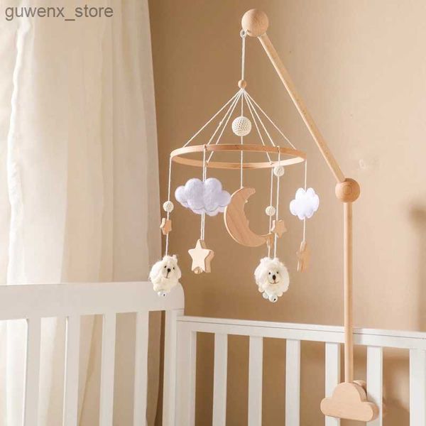 Mobiles # en bois bébé souris mobile 0-12 mois en feutre doux carton mouton star de lune monte de lune de lune