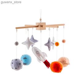 Móviles# Wooden Baby Rattles Toy Star Soft Firing Cartoon Bear Star Cloudy Moon Camino colgante Cuna móvil Montessori Toys Y240412y240417xvzj