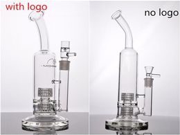 Mobius Bong Nuevo Doble Matriz Estéreo Tubería de agua de vidrio Cachimbas Percolador Dab Rig Claro 13 pulgadas y junta de 18 mm