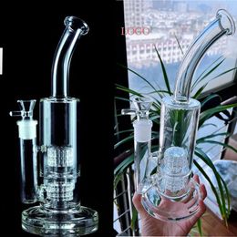 Mobius Glass Bong Hookahs Vidrio grueso Bongs de agua Stereo Matrix perc Smoke Waterpipe Recycler Dab Rigs con un recipiente de 18 mm