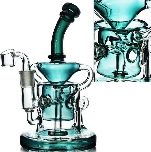 Mobius verre bang narguilés Shisha double bras Eclipse recycleur matrice stéréo Perc Heady Dab Rigs verres conduites d'eau