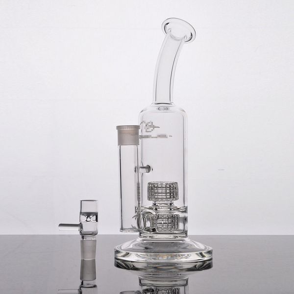 Bubbler des bongs en verre avec double stéréo matrice perc recycler dab gobelet jalahs water tuyaux fumeurs