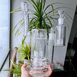 Mobius Glass Bargoth Bongs Fumer Pipe d'eau épais DAB TRAPE Double matrice stéréo Matrice Perc Oil Bubbler avec un joint de 18 mm