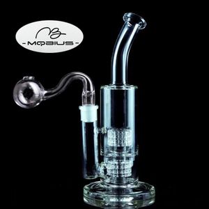 Mobius Bongs en verre Pipe à eau Narguilés Fab Egg Heady Dab Rigs Bong Beaker Base Oil Rig Shisha avec bol de 18 mm