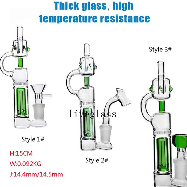 Mobius Mini Vidrio Potable Vidrio Base Base Bongs Pyrex Plataformas de aceite Grueso Hoodahs Reciclador Bubbler Glaaa Tubos de agua Para Fumar Accesorios 14mm