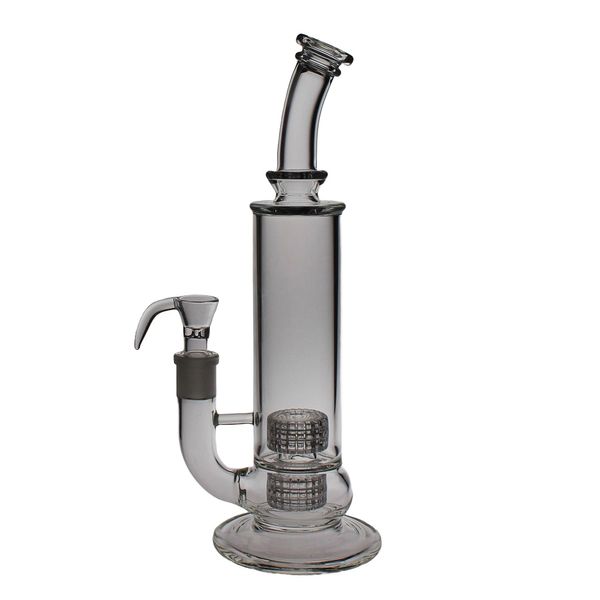 Saml Glass Stereo Glass Bong Banghs TUBES sans tige de 55 mm avec une matrice jumelle percolètes Joix de tuyau d'eau 18,8 mm PG3010 FC-186 Version améliorée