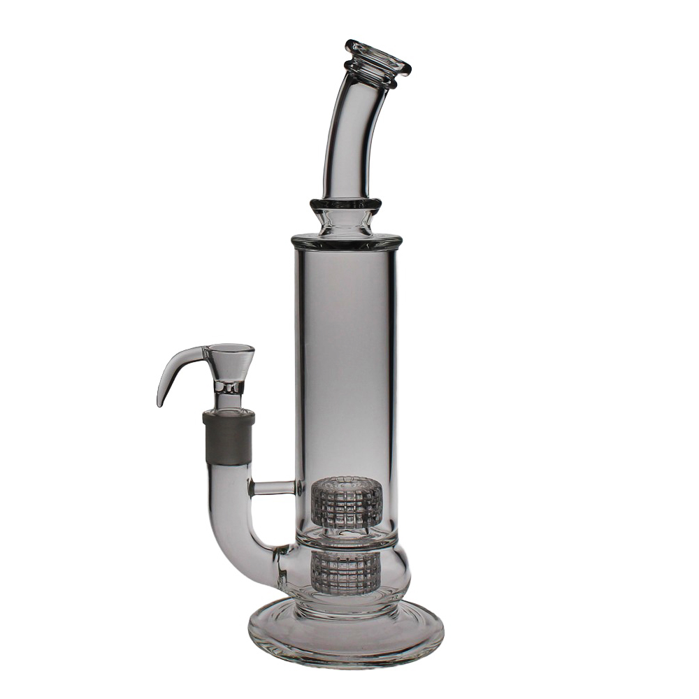 SAML Glass stereo Glass Bong Hookahs da 55 mm tubi senza stelo con matrice gemella percolati giunto per tubo d'acqua 18,8 mm PG3010 FC-186 Versione migliorata