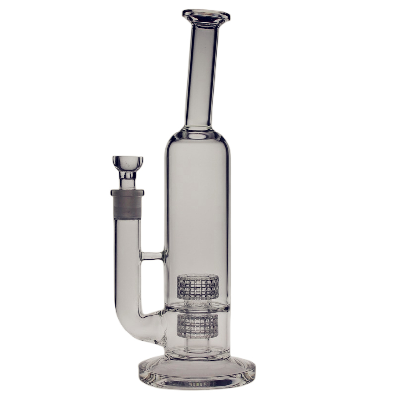 SAML Glass Stereo glass bong Hookahs 60 mm Stemless Tubes with Twin Matrix Percolates water pipe joint 18.8mm PG3010 FC-186 FC200