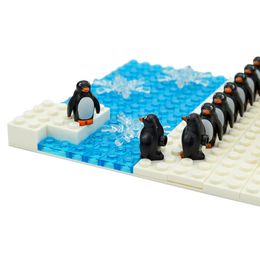 MOC Bloques de construcción de animales Antártes Ppenguin Pájaro Glacier Glacier helado Nieve Sets Juguetes de ladrillos clásicos compatibles para regalos para niños