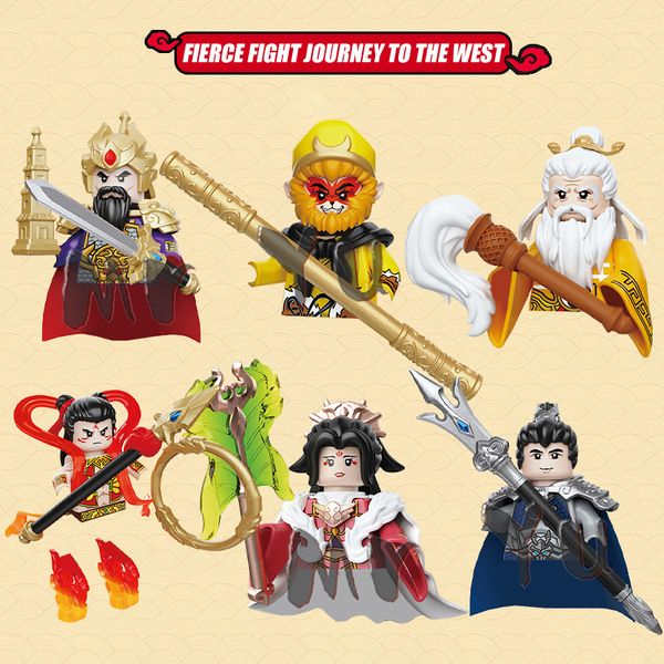 MOC MOC China película Viaje a West Figuras Monkey King Golden-hooped Model Bloque de niños Bloques Regalos para niños Juguetes Juguetes