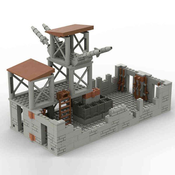 MOC Creative Fortress Building Block para ensamblar la base militar Battle Royale Peace Elite Battlefield para construir juguetes para niños G220524