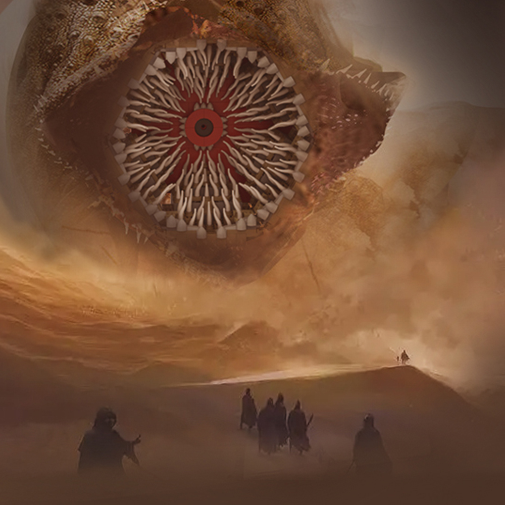 MOC Dune Sandworm Desert Monster Building Builds Builds Set Movie Prentacolo Giant Creature Bricks Model giocattoli per bambini Regali di compleanno