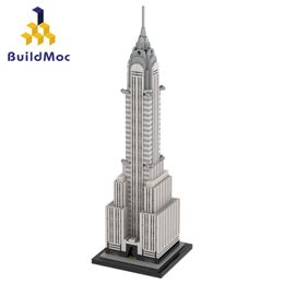 MOC Empire Building Architecture New York Edifice Building Blocs pour City-Chryslers-Town Street View Bricks Toys Kid Gifts