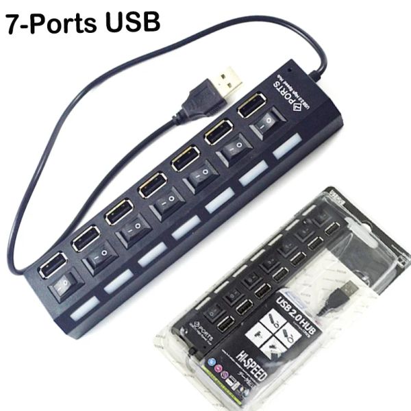 MOC de haute qualité 7 sorties USB Small Splitter Interrupteur et boîte de batterie avec port USB pour le kit d'éclairage LED Modèle Leduo
