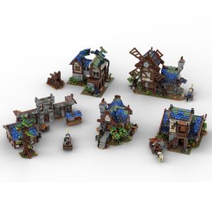 MOC Medieval Castle Town Market Street View Buildings Buildings Buildings Moyen Age Maison Cottage Carriage Bulletin Water Walle Walle Toys