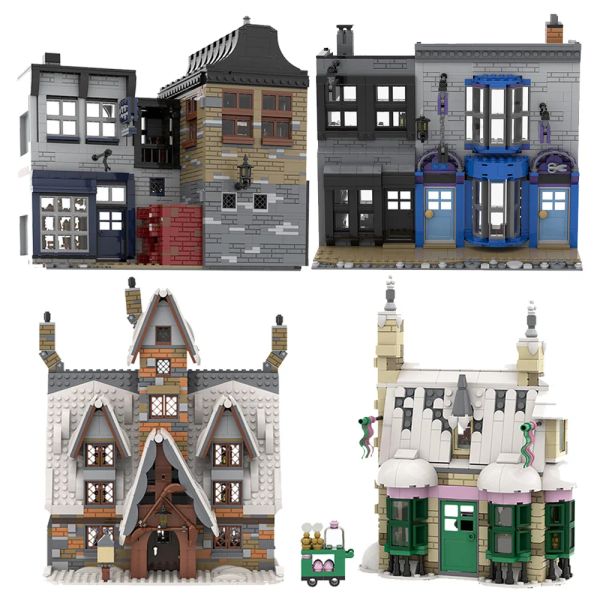 MOC Medieval Smithy Building Blocss Kit Magic Architecture House Christmas Church Town Street Shop Cabin Bricks Kids Toy