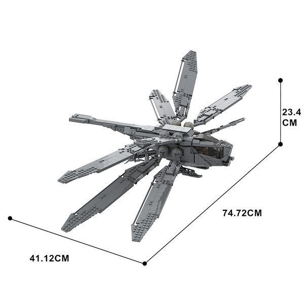MOC Military Dragonfly Fighter Ornithopter Building Bloums Classic Movie Dune (2021) Ornithopter DIY Model sets Kids Adult Cadeaux