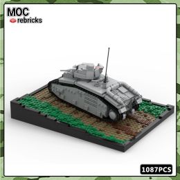 MOC Military Series 1940 French Army Char B1 bis Heavy Tank Building Blocage Model Diy Set Kids Toys Hobbies Birthday