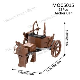 MOC Military Series Medieval War Ballista Catapult Bow Archer Carriage Figure Building Bloums for Children Boy Creative Gift