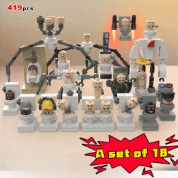 Figuras de acción de MOC Skibidi, bloques de construcción, baño para hombre TVMan, juguetes de construcción Titan Speakerman, juguetes para montar para hombre, regalo