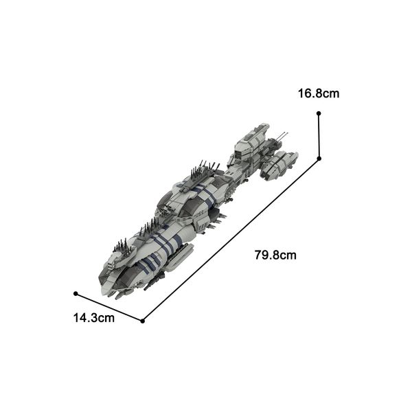 MOC Space Wars Recusant Class Light Frigate Blocy Blocs Kit Destroyer Spaceship AIMSITH MODEL TOY for Children Birthday Gift