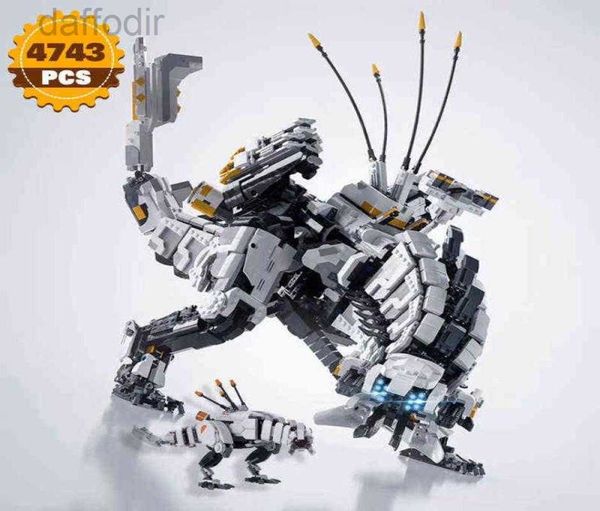 Moc ular Juego Horizon Zero Dawned Thunder Jaw Bloques Acción Mecánica Dragón Dinosaurio Bloque de Construcción Niño Niño Juguete 240308