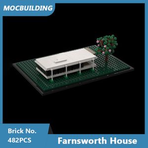 Mocbuilding bloque Farnsworth House Model 21054 La Maison Blanche Alternative Build DIY Assemblé Bricks Architecture Display Toys