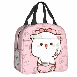 Mochi Cat Chef Peach Sac à lunch isolé pour pêche à pique-nique extérieur et goma Resable thermal cool lunch box Women Children Q9cw #