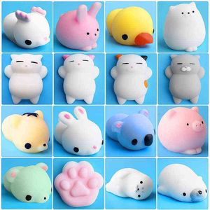 Mochi Squishy Animal Toys Stress Relief Toys Mochi Animals Toys Mini Animals Cat Cute Kawaii Descompresión Juguete Regalo de Navidad Y1210