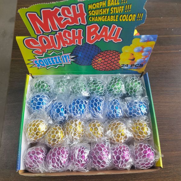 Mochi Squishy Toys évent perles de couleur boule de raisin coloré main pincer drôle créatif water polo pincer