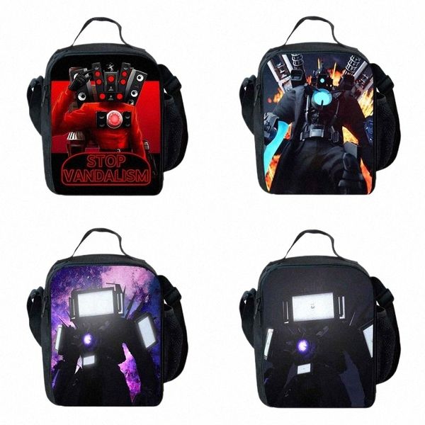 Sacs d'impression de toilettes Mochila Skibidi Sac à lunch nyl Carto Sac pour enfants Sacs d'enfants de grande capacité personnalisés avec votre photos Logo W4YB #