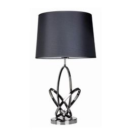 Lámpara de mesa Mod Art de cromo pulido con pantalla negra