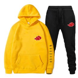 Moda Akatsuki Masculino Hoodie Terno Outono Novos Hoodies + Sweatpants Duas Peas Terno Casual Masculino Roupas Todas Zoals Mulheres Jogo G1217