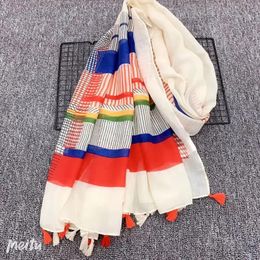 Moda féminina bohemian imprime viscose gland grand écharpe bandanamuslim hijab têtes scarf sjaal wrap ponchos and capes 240416