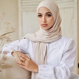 Écharpe de hijab en jersey de coton modal pour les femmes musulmanes châle extensible des hijabs plaine faciles