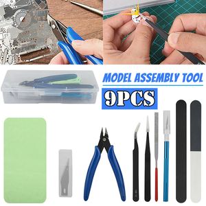 Mode Accessories 9Pcs Craft Basic Tools Set pour débutants Kit de réparation de construction de modèle de voiture fait à la main Outil d'assemblage de modèle DIY Craft Accessories 230803