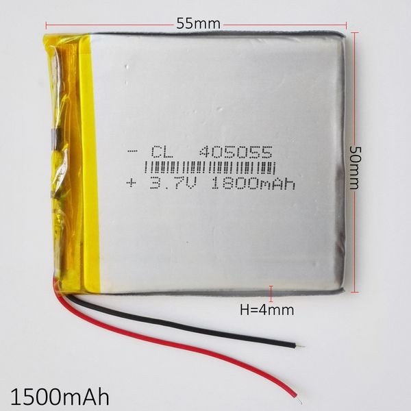 Modelo 405055 1800mAh 3,7 V LiPo batería recargable de polímero de litio DIY para DVD PAD teléfono móvil GPS banco de energía Cámara E-books
