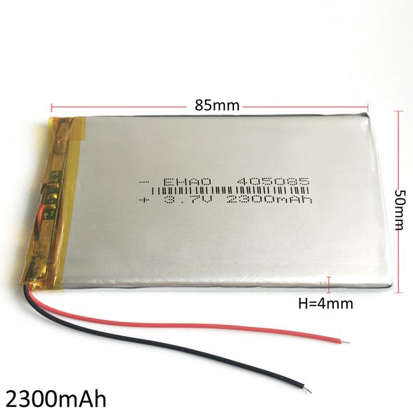 Modelo 405085 3,7 V 2300 mAh Li polímero batería recargable de litio celdas de alta capacidad para DVD PAD GPS banco de energía cámara grabadora de libros electrónicos